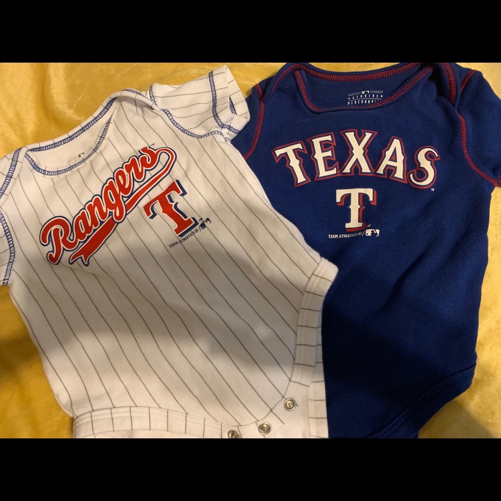 2 Texas Rangers Onesies 3-6 Months